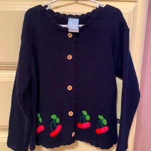 NWT Bella Bliss Navy Cherry cardigan sweater